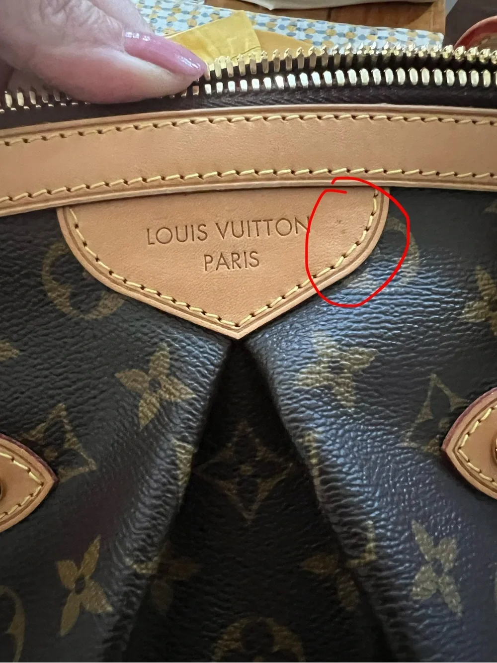 Louis Vuitton Monogram Canvas Tote with Natural Leather Trim